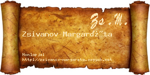 Zsivanov Margaréta névjegykártya